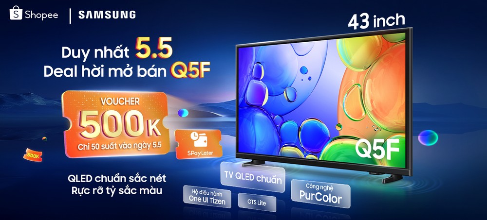 Samsung giảm sâu TV QLED Q5F dịp sale 5.5
