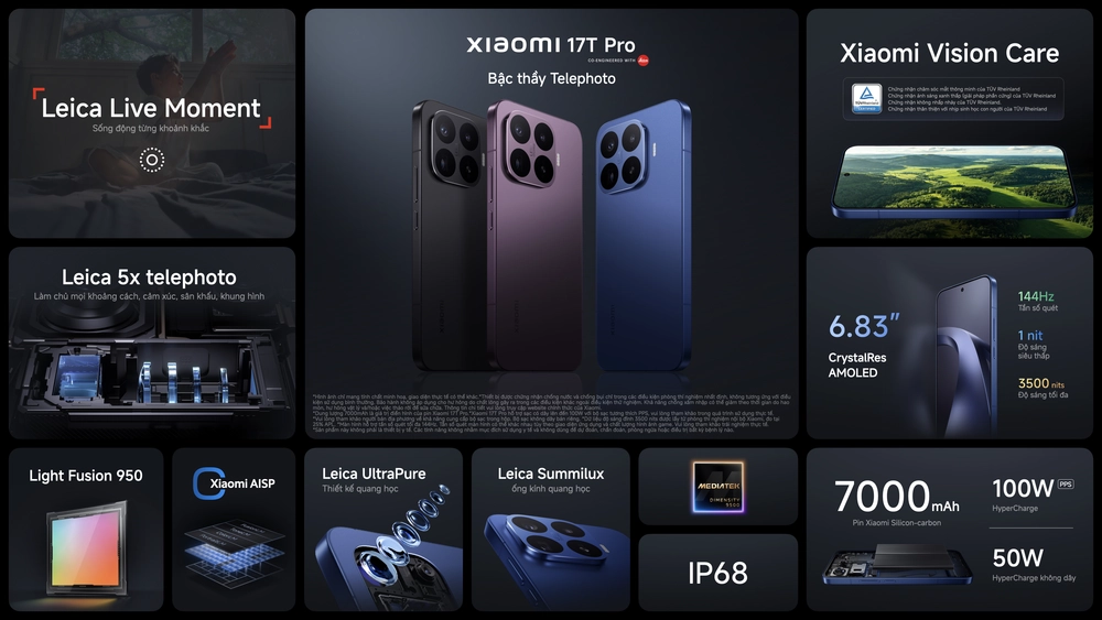 Xiaomi 17T Series chính thức ra mắt tại Việt Nam