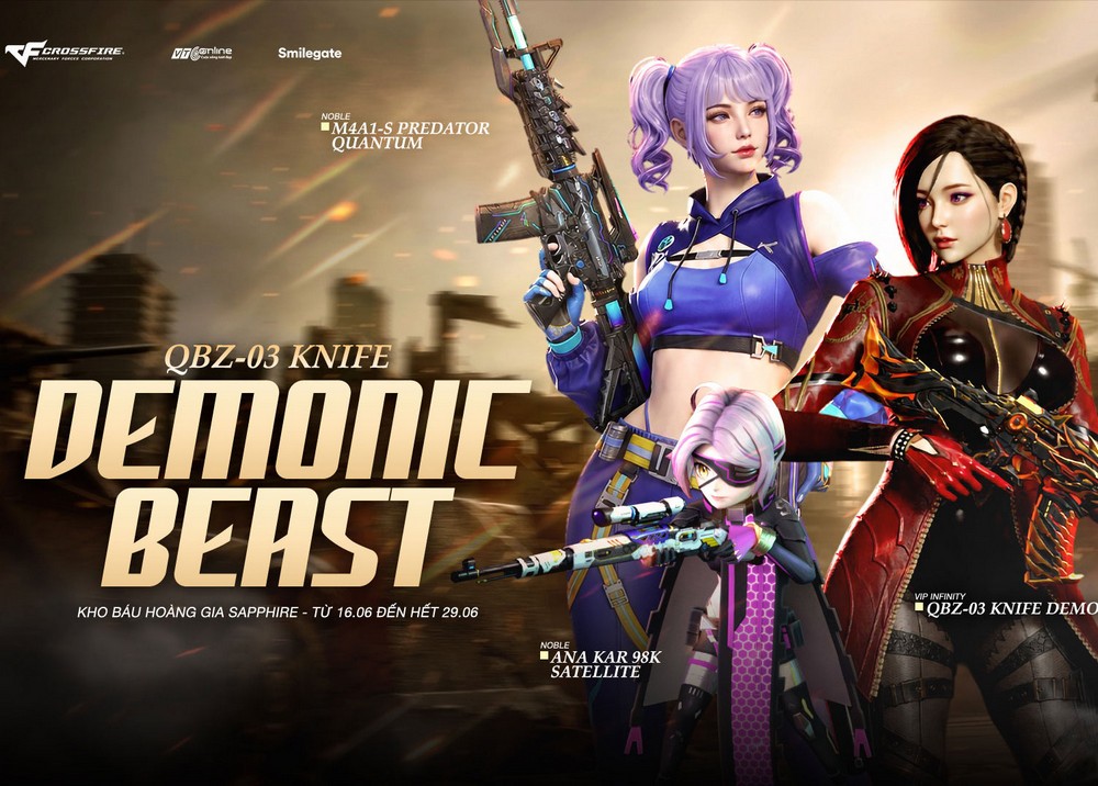 Săn siêu phẩm QBZ-03 Knife Demonic Beast với Kho Báu Hoàng Gia Sapphire mới của Crossfire