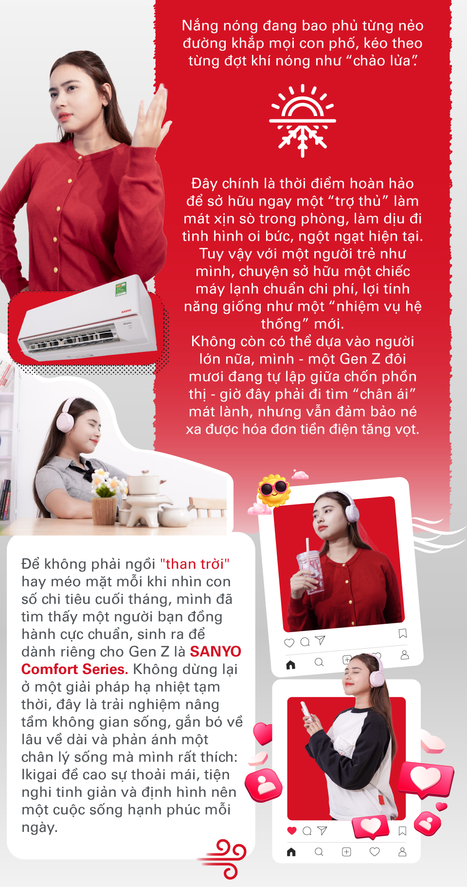 Cùng bạn trẻ nước mình đập tan cơn nóng với SANYO Comfort Series