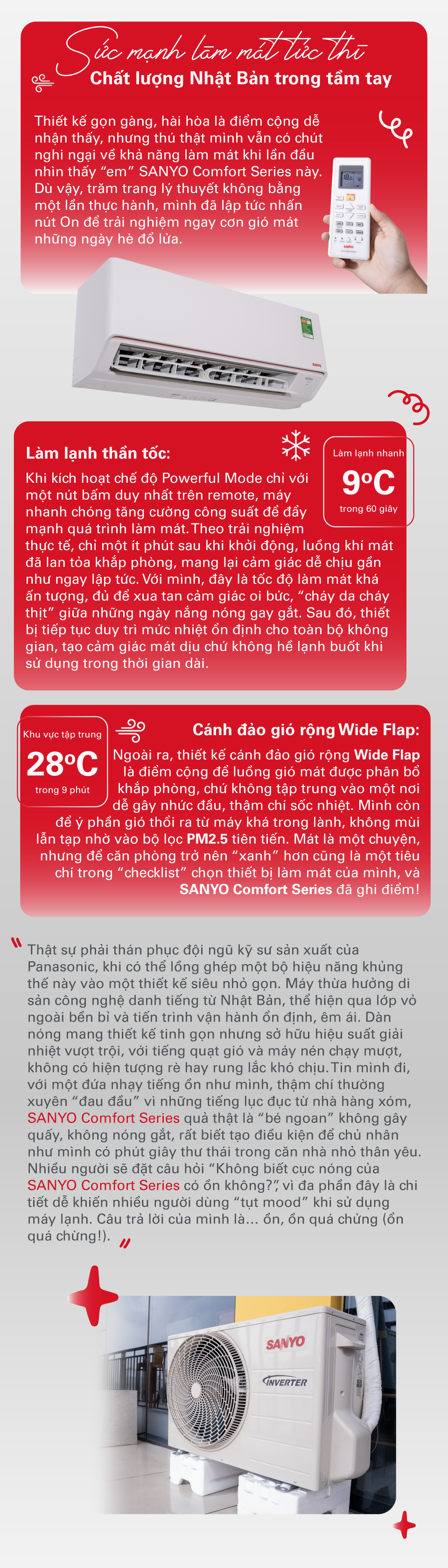Cùng bạn trẻ nước mình đập tan cơn nóng với SANYO Comfort Series