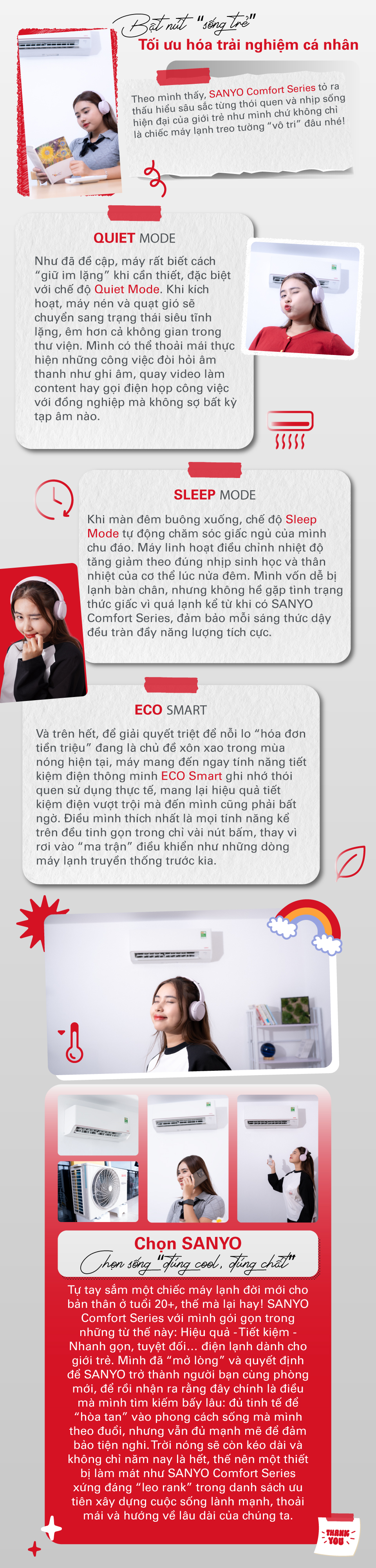 Cùng bạn trẻ nước mình đập tan cơn nóng với SANYO Comfort Series