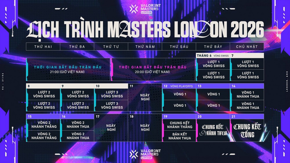 Masters London 2026 quy tụ 12 đội VALORANT hàng đầu thế giới