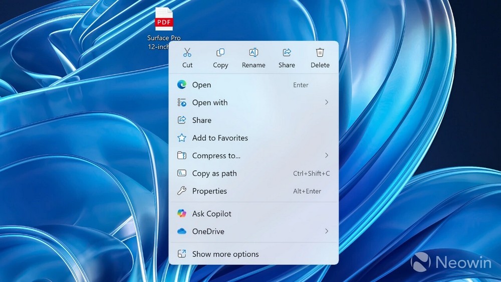 Menu chuột phải trên Windows 11 sắp được chỉnh sửa