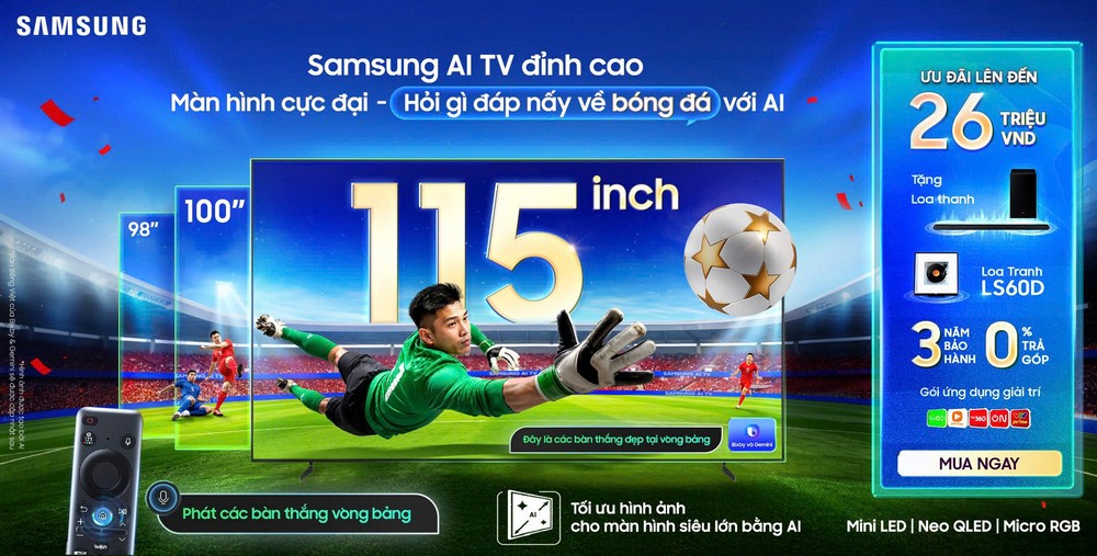 Samsung tung ưu đãi AI TV đón ASEAN HYUNDAI CUP 2026