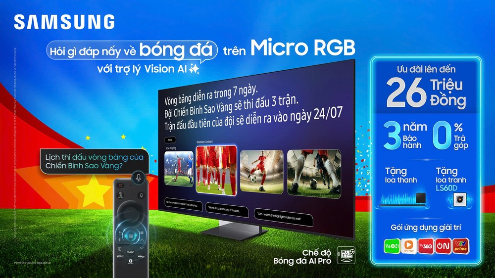 Samsung tung ưu đãi AI TV đón ASEAN HYUNDAI CUP 2026