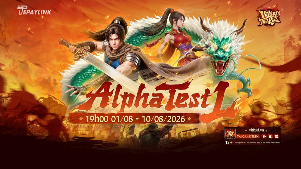 Tepaylink mở AlphaTest Võ Lâm Tình Kiếm 3D