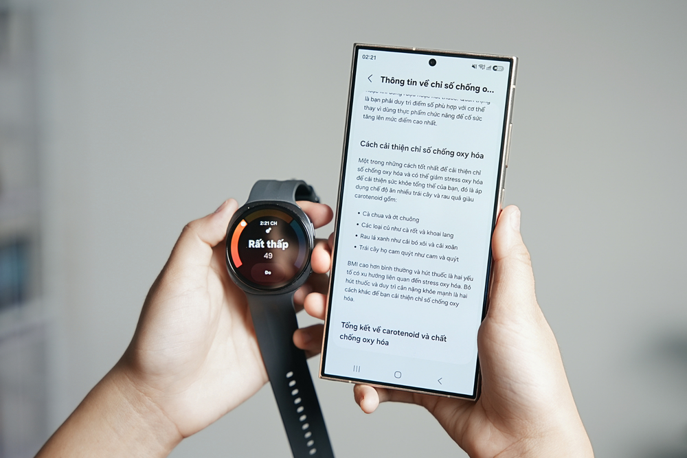“Bỏ túi” bí kíp ăn sạch - sống khỏe nhờ Chỉ số chống oxi hóa của Galaxy Watch9