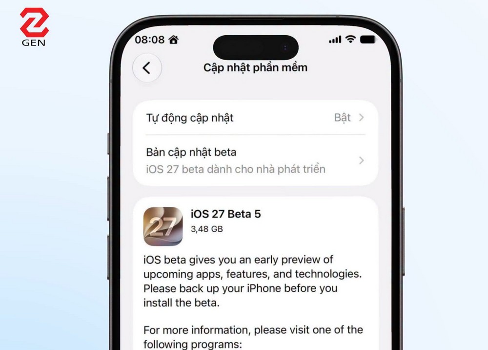 iOS 27 beta 5 ra mắt: Cải thiện pin và tinh chỉnh Liquid Glass