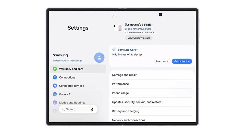 One UI 9 thêm “trợ lý” bảo hành, chăm sóc Galaxy tiện hơn