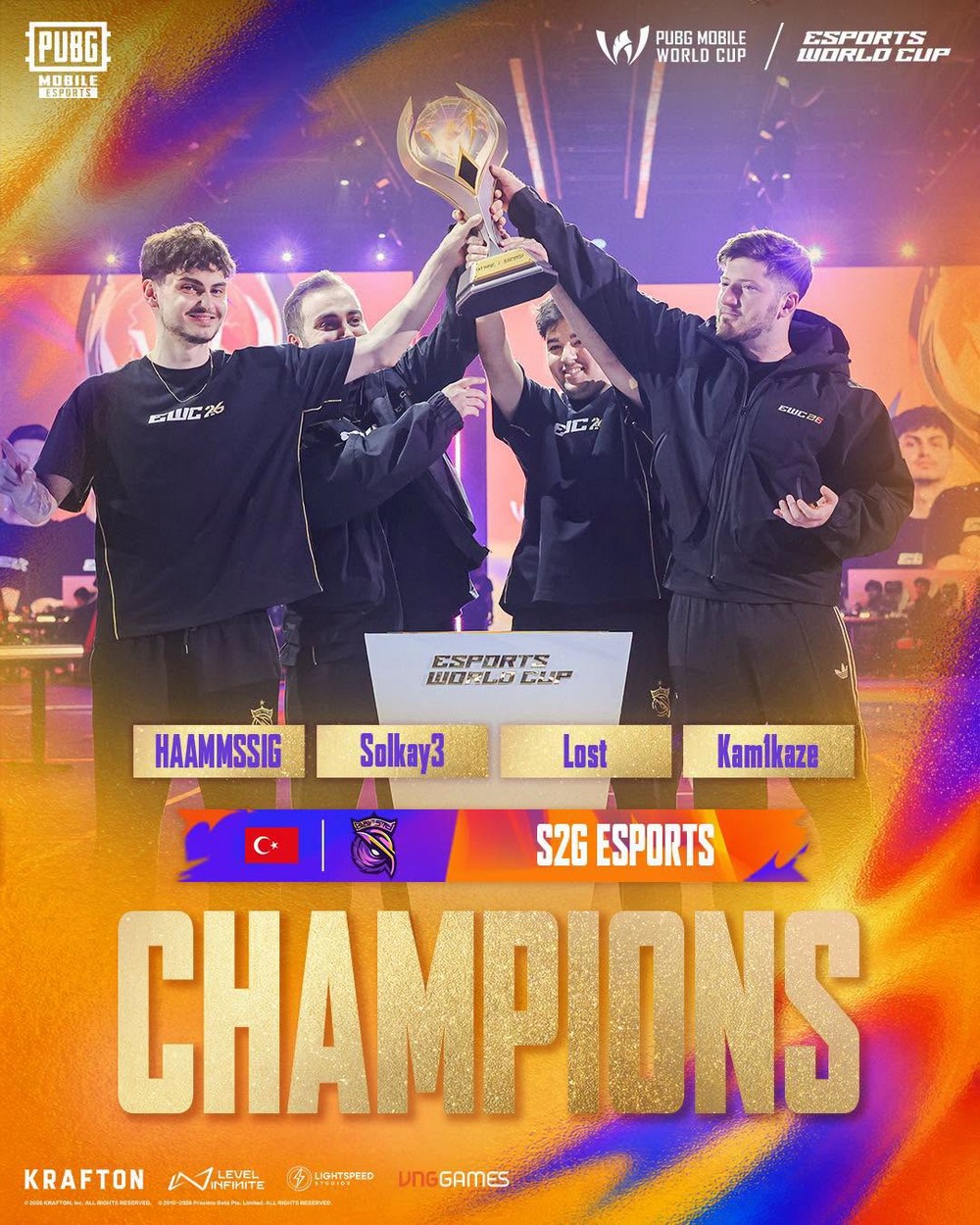 S2G Esports vô địch PUBG Mobile World Cup 2026