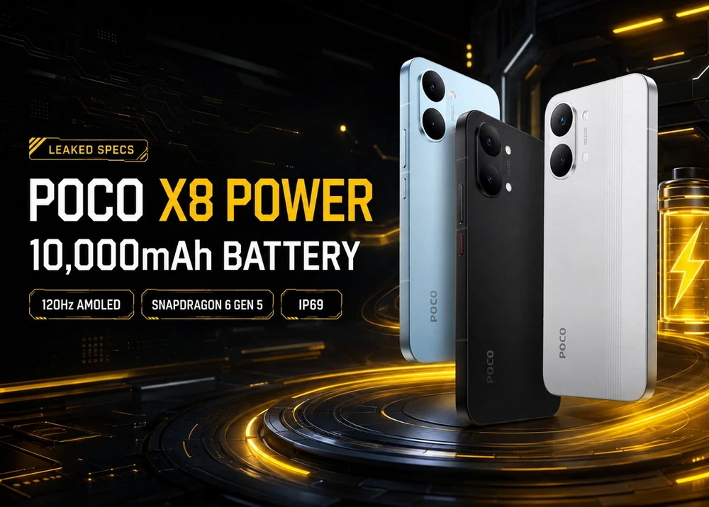 Rò rỉ POCO X8 Power: Máy siêu mỏng, pin siêu trâu 10.000 mAh