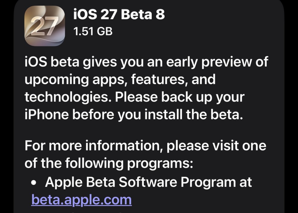 iOS 27 Beta 8: Thử nghiệm cuối trước khi ra mắt chính thức?